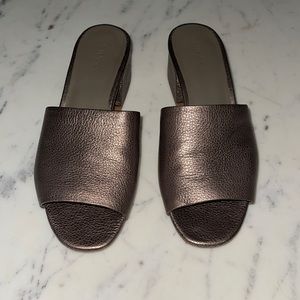 Vince shoes slides Bronze leather 38 1/2